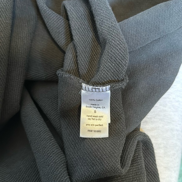 Perfectwhitetee Zayne French Terry Long Sleeve Pullover in Vintage Black - Picture 5 of 6